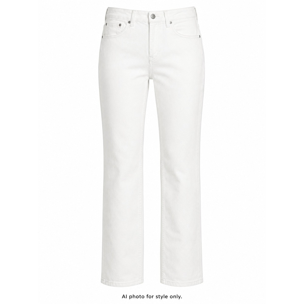 Frye Womens Jeans White Denim Straight Leg High Rise Cotton Blend